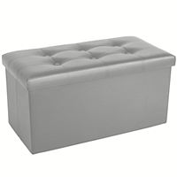 Repose-pieds en similicuir pour canapé, banc ottoman pliable de 30 pouces avec siège rembourré