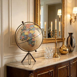 Globo Terráqueo Político Inglés Giratorio 360° con Soporte <span class=keywords><strong>de</strong></span> Metal Bronce Antiguo <span class=keywords><strong>de</strong></span> 20cm, Decoración <span class=keywords><strong>de</strong></span> Escritorio - Product Image 3