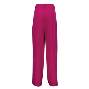 Abiti da donna pantaloni coreani di moda rosa pieghettati da ufficio Casual a vita alta pantaloni larghi da donna - Product Image 5