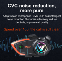 Y80-2X Full Duplex 800m headphone interkom nirkabel, headphone interkom nirkabel untuk helm sepeda motor dengan kualitas suara jernih