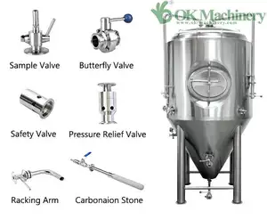 OK-B2 Pilot recipe yeast extract industrial 10BLfermentation beer brewing equipment stainless steel bucket beer wine fermenter