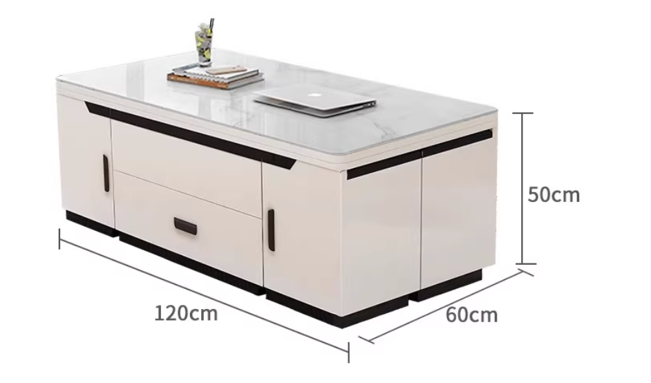 1,2 m in Legno Massello con Vetro Bianco Neve e 4 Sgabelli