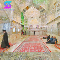 Grand lustre en cristal doré personnalisé Pendentif ovale de luxe pour hauts plafonds Hall d'hôtel et mosquée avec hauteur réglable