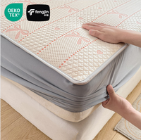 Nouvelle drap plat d'été 2026 en soie glacée, matériau PE anti-boulochage, lavable, écologique, personnalisable