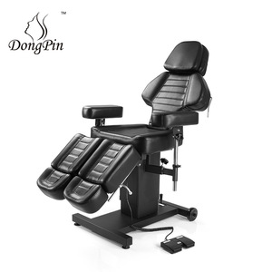 Dongpin Tattoo Chair Electric Height Adjustable Black Permanent <b>Makeup</b> Bed Professional Salon Use - Product Image 1