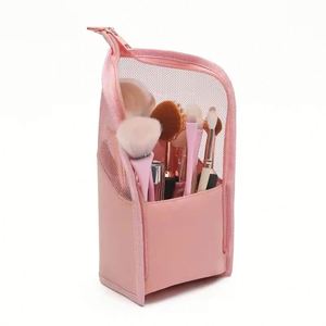Transparent Case Women's Cosmetic With Zipper Brush <b>Holder</b> Storage <b>Makeup</b> Bag - Product Image 1