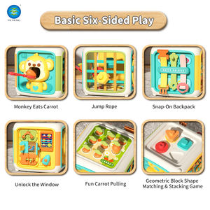 YICHENG Busy Smart <span class=keywords><strong>Cube</strong></span> Jouet éducatif pour bébé 6 en 1 |   <span class=keywords><strong>Cube</strong></span> sensoriel Montessori en plastique pour les tout-petits et les enfants de 5 à 7 ans - Product Image 3