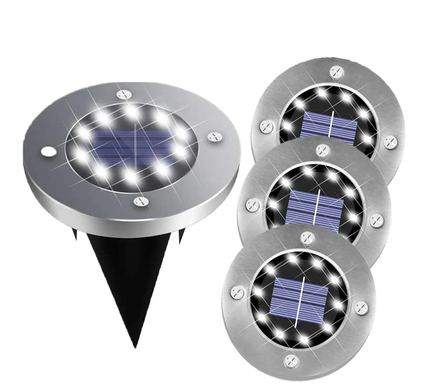 Solar Lights For Outdoor Garden Led Landscape Light / Pathway Lights,Bright White,Waterproof,Stainless Steel