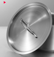 Induktionsgeeigneter Kochtopf mit langem Griff aus Edelstahl, Metall-Kochtopf mit Deckel