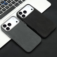 Étui en cuir MagSafe pour iPhone, coque en Alcantara pour iPhone 17, coque magnétique en Alcantara pour iPhone