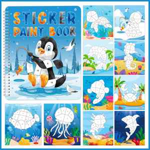 Libro de Pintura con Pegatinas para Niños, Diseños Creativos y Divertidos de Animales Marinos, Astronautas, Unicornios Navideños, Regalo de Cumpleaños para Niños y Niñas - Product Image 6