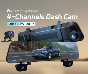 360 도 파노라마 자동차 DVR 12 인치 화면 <span class=keywords><strong>4</strong></span> 채널 FHD 2K 비디오 레코더 170 도 대시 캠 5G WIFI GPS 야간 투시경 - Product Image 2