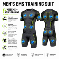 Combinaison d'entraînement EMS sans fil intelligente avec contrôle par application, conception à électrodes sèches et compression pour l'entraînement et la récupération musculaire du corps entier