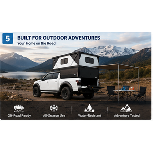 TP07W Tenda da Tetto per Camion con Porta in Vetro Temperato, Guscio per Camper con Finestre Panoramiche - Product Image 5