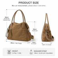 Tas Tote Nylon Logo Custom Wanita Kapasitas Besar Tas Selempang Laptop Tahan Air Tas Kerja Tas Tangan Travel Tas Selempang Grosir