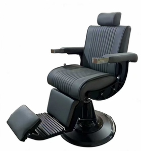 Fauteuil de Barbier Haut de Gamme Rétro pour Salon de Coiffure, Chaise Multifonctionnelle Pliable pour Rasage et Soins Capillaires - Product Image 2