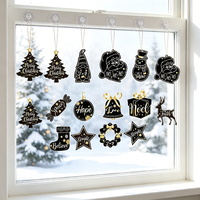 Lot de 12 décorations de Noël en bois : maison et Père Noël, lanterne bonhomme de neige pour fêtes, mariages et décoration intérieure