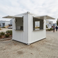 Cabine en acier modulaire pliable portable, logement préfabriqué, bar à snacks mobile, stand alimentaire, kiosque de rue, maison pliable temporaire pour commerce