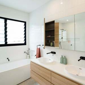 Meuble de salle de bain mural moderne de luxe, style moderne, armoires, miroir avec lavabo à vendre - Product Image 6