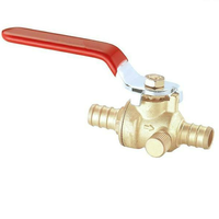 Válvula de bola de drenaje de latón sin plomo para PEX F1807 | Válvula de ajuste PEX de cuerpo de dos piezas forjado de 1/2 "-1" al por mayor