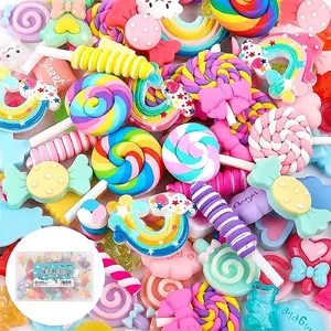 120Pcs Slime Leuke Charms Set Hars Candy Charms Mixed Diverse Plaksteen Slime Kralen Maken Benodigdheden Voor Diy Telefoon Craft maken