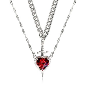 Collana con Piuma e Strass Rossi per Coppie, Gioielli Regalo per San Valentino, Pendente Angelo e <span class=keywords><strong>Diavolo</strong></span> per Uomo e Donna - Product Image 3