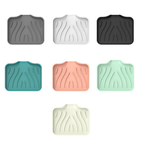 Support à savon en silicone durable et plateau de drainage en cascade pour savon, porte-savon en céramique pour <span class=keywords><strong>baignoire</strong></span>, tapis de drainage, tapis de <span class=keywords><strong>robinet</strong></span> en silicone - Product Image 3