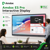 Tableau blanc interactif intelligent Amdox à double système, 75/86 pouces, 4K, écran tactile LED, pour l'enseignement et les conférences, Android