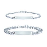 Bijoux de mode de haute qualité Nom personnalisé Bracelet de Couple en métal avec boîte à bijoux rose éternelle pour les amoureux