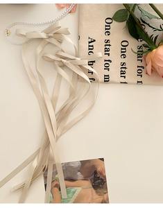 Pinzas para el pelo con borlas <span class=keywords><strong>de</strong></span> lazo y cinta <span class=keywords><strong>de</strong></span> satén sólido con accesorios <span class=keywords><strong>de</strong></span> cinta <span class=keywords><strong>de</strong></span> cola larga para mujeres y niñas - Product Image 4