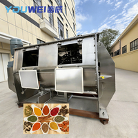 Mélangeur à ruban en acier inoxydable industriel pour épices sèches, poudres chimiques, machine de mélange, capacité 500L, 220V/380V, garantie 1 an