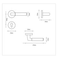 Serrure de porte de chambre en bois de noyer, en alliage de zinc, silencieuse, pour porte intérieure en bois massif, poignée symétrique, barres de traction d'entrée