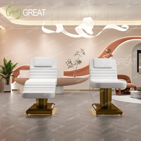 Table de massage moderne à 4 moteurs électrique et levage à un bouton avec lumière LED réglable pour traitement médical et soins du visage, lit de beauté pour le visage