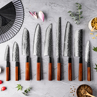 Ensembles de Couteaux de Chef de Cuisine Grandsharp AUS10 Faits Main Japonais, Couteaux de Chef Santoku Nakiri avec Manche en Bois Mkuruti