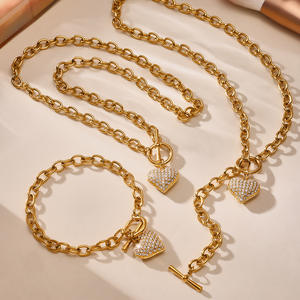 Collar con Colgante de Cruz de Corazón en Chapado de Oro de 18K, Collar con Cadena de Clip, Joyería Gruesa para Mujer - Product Image 5