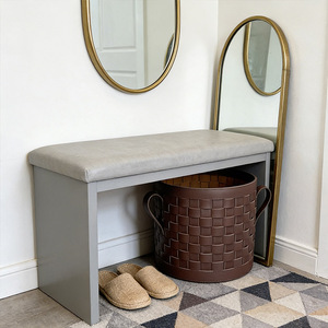 <span class=keywords><strong>Panier</strong></span> de rangement en cuir tissé artisanal, <span class=keywords><strong>panier</strong></span> organisateur pour salle de dressing, chambre à coucher, <span class=keywords><strong>panier</strong></span> de rangement pour sous-vêtements - Product Image 4