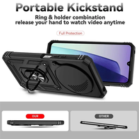 Coque antichoc avec protection coulissante pour objectif et support magnétique pour voiture pour Xiaomi Redmi 14C 4G et Redmi Note 14 Pro Plus 4G 5G – Nouveauté !