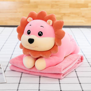 Nueva caricatura León tortuga felpa almohada edredón doble propósito aire acondicionado manta para cumpleaños eventos fabricante al por mayor - Product Image 6