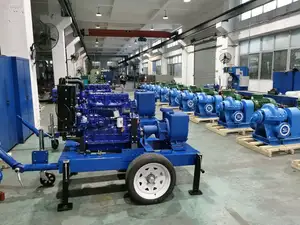 Self-Priming Mobile Water Pump On Trailer With Diesel Engine Centrifugal Sewage Pump 6 Inch