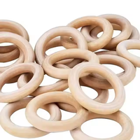 Unpainted Smooth Natural Wood Rings for Craft DIY Macrame Pendant Connectors Unfinished Wooden Circles for Rustic Wall Hanging