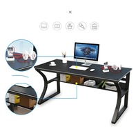 Bureau d'étude moderne en métal pour ordinateur portable, idéal pour le télétravail - Bureau d'écriture et d'ordinateur