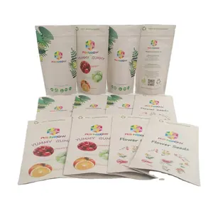 Bolsas de papel eco friendly biodegradáveis, bolsas pla de papel para chá perfumado, sementes de flores, zíper lacrado