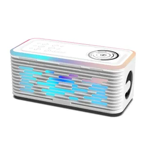 CRELANDER Speaker Box 15W Wireless Charger Music Player 20W Speaker Sound System Timing RGB LED Light Bluetooth Smart Speaker