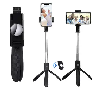 K06 espejo Selfie Sticks trípode flexible Monood uso para cámara deportiva soporte Bluetooths 3 en 1 Selfie Stick trípode