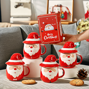 Santa Claus Ceramic Coffee Mug Large Capacity Classic Design <b>Microwave</b> Dishwasher Safe for Gift Box for Presents Cafe Use - Product Image 2
