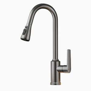Grifo de Lavabo Monomando Negro Contemporáneo con Rociador Extraíble, Diseño Minimalista para Montaje en Cubierta - Product Image 4