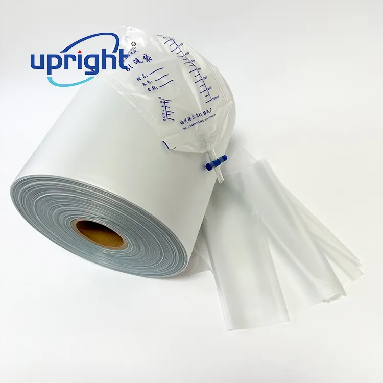 Rouleau de film pharmaceutique de film plastique pvc mat de qualité médicale vertical pour sac d'urine
