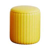 HANYEE 2026 Tabouret Rond Moderne de Luxe en Métal et Cuir Rembourré avec Bordure Dorée – Vente en Gros