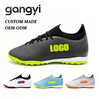 Chaussures de football TF pour hommes, logo personnalisé, tige en maille respirante, chaussures d'entraînement pour terrain en herbe, OEM ODM en gros