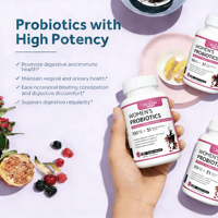 Capsules de probiotiques pour femmes en marque privée OEM, compléments alimentaires, 100 milliards d'UFC, bienfaits antioxydants et immunité améliorée